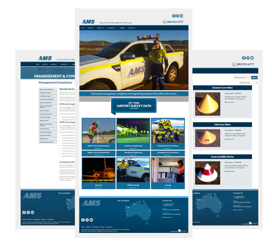 AMS Australia Website web design Perth