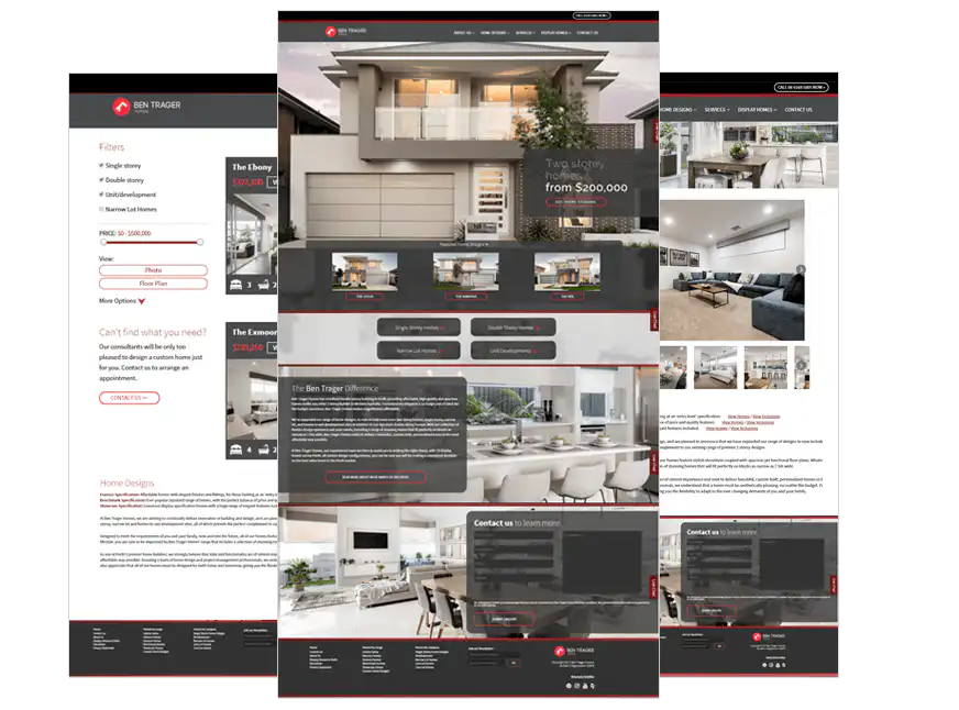Ben Trager Homes web design Perth