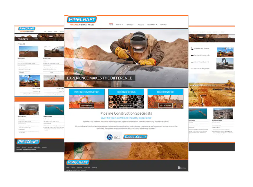 Pipecraft web design Perth