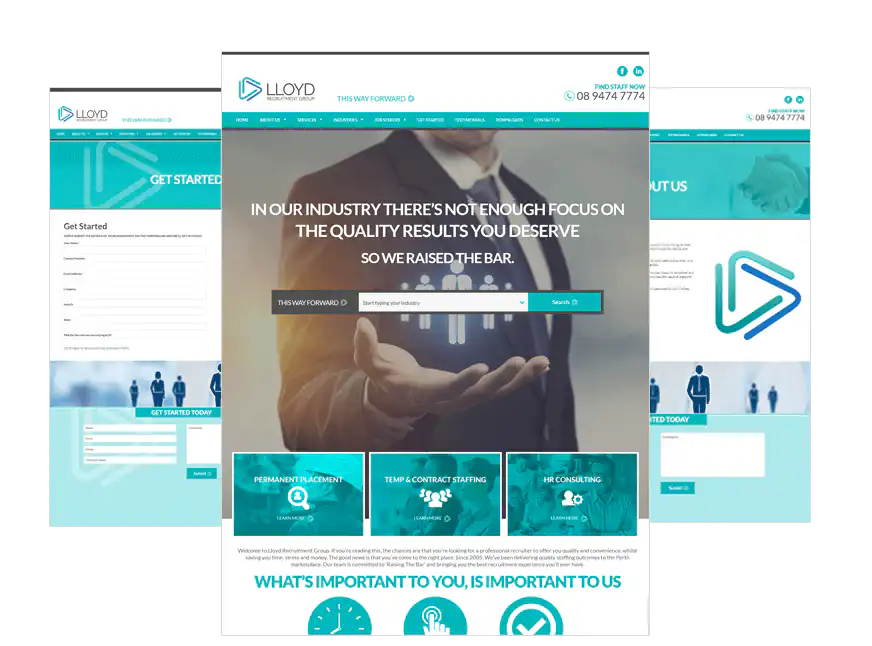 Lloyd Recruitment Group web design Perth