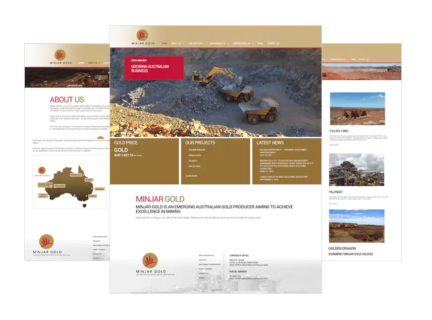 Minjar Gold web design Perth