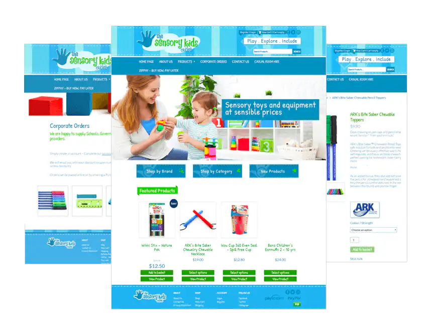 Sensory Kids Outlet web design Perth