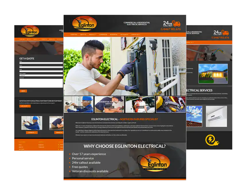 Eglinton Electrical web design Perth