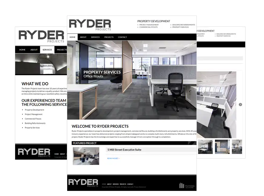 Ryder Projects web design Perth