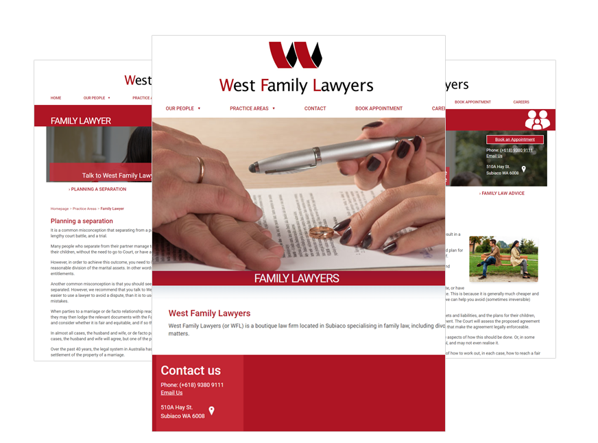 West Family Lawyers web design Perth
