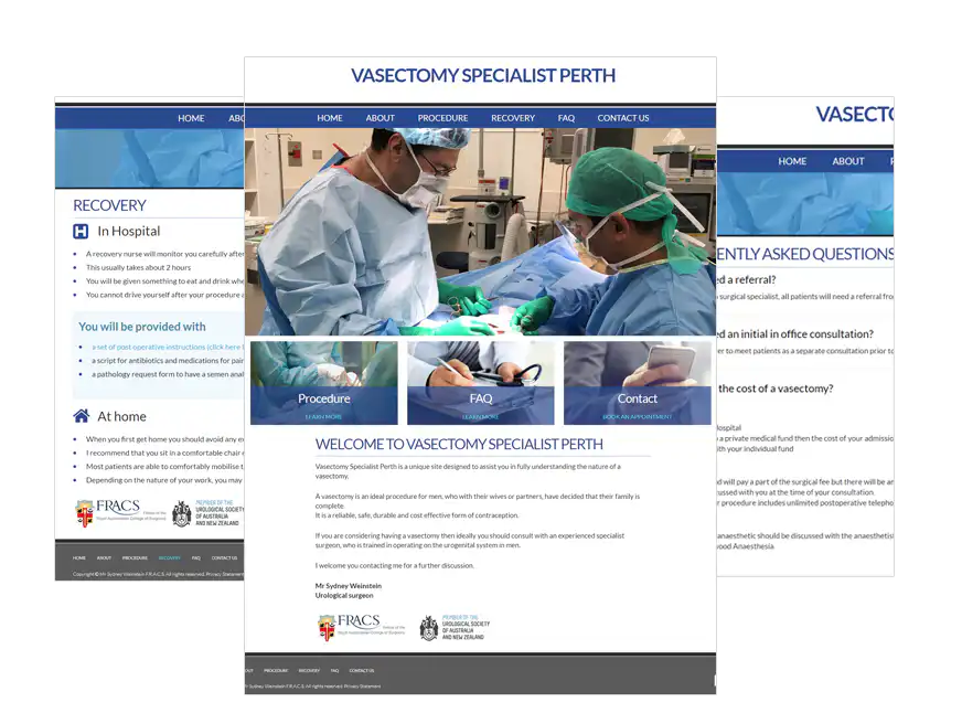 Vasectomy Specialist Perth web design Perth