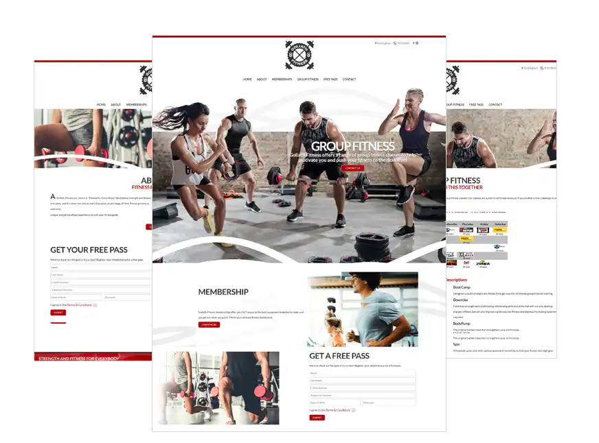 Goliath Fitness web design Perth