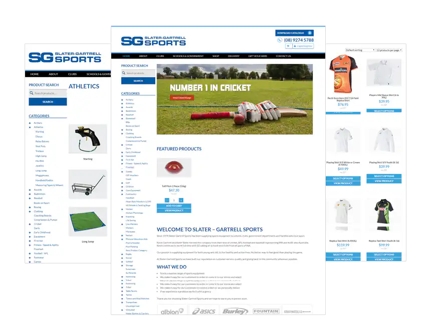 Slater Gartrell Sports web design Perth