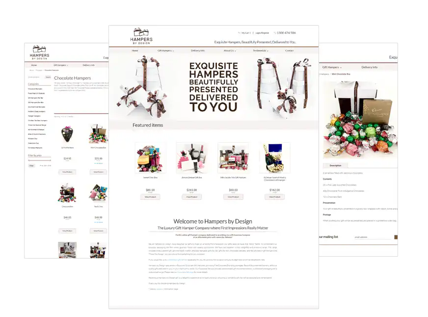 Hampers By Design web design Perth