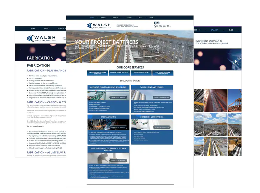 Walsh Steel Fabrication web design Perth