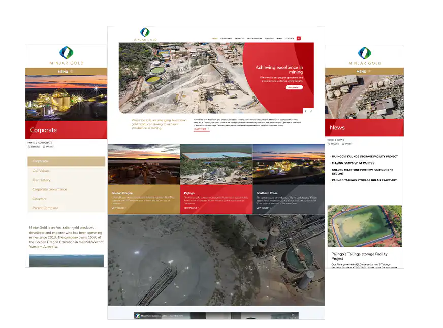 Minjar Gold web design Perth
