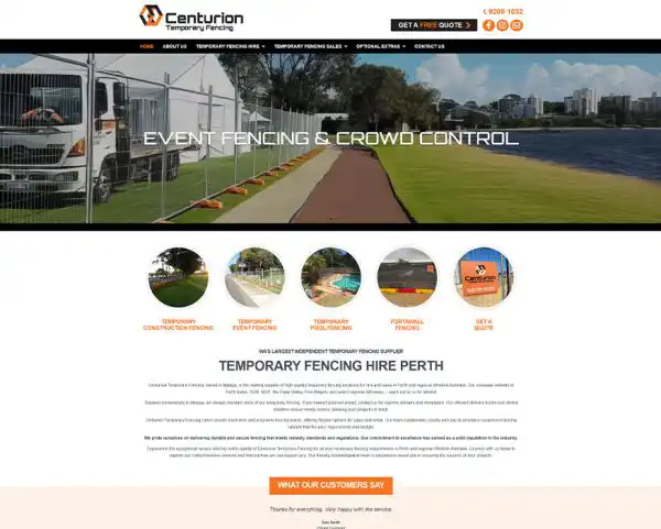 Centurion Temporary Fencing Web Design Perth