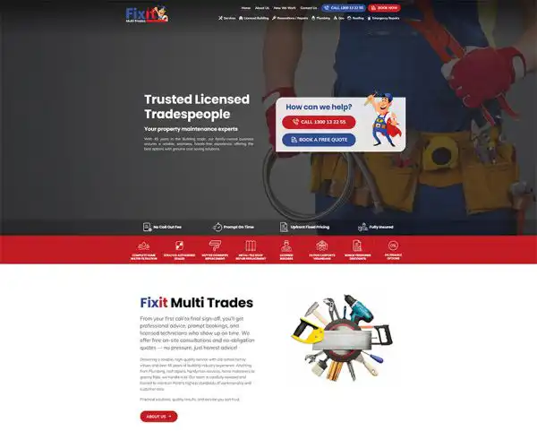 Fixit Multi Trades website design