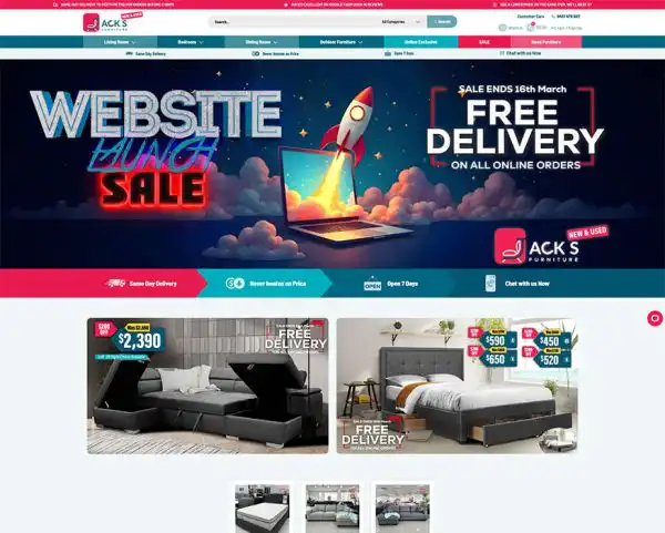 Jacks Furniture web design