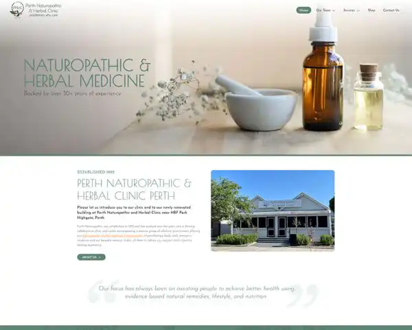 Perth Naturopathic & Herbal Clinic web design