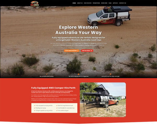 Red Earth Adventure Rentals Website Design