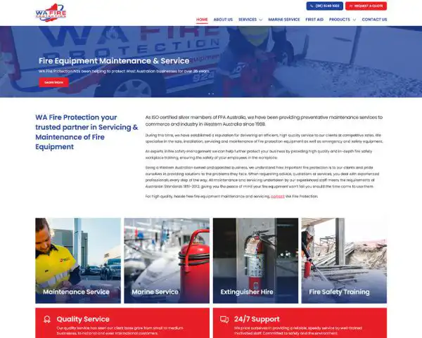WA Fire Protection Website Design