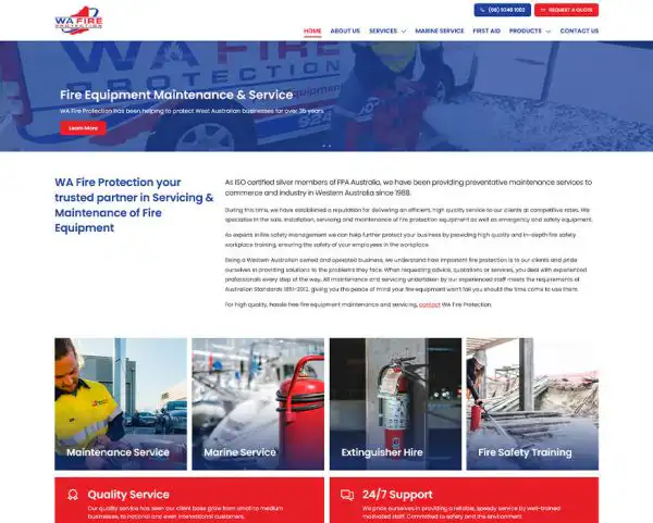 WA Fire Protection Web Design Perth