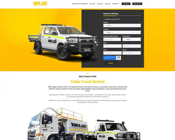 Yello Truck Rentals Web Design Perth