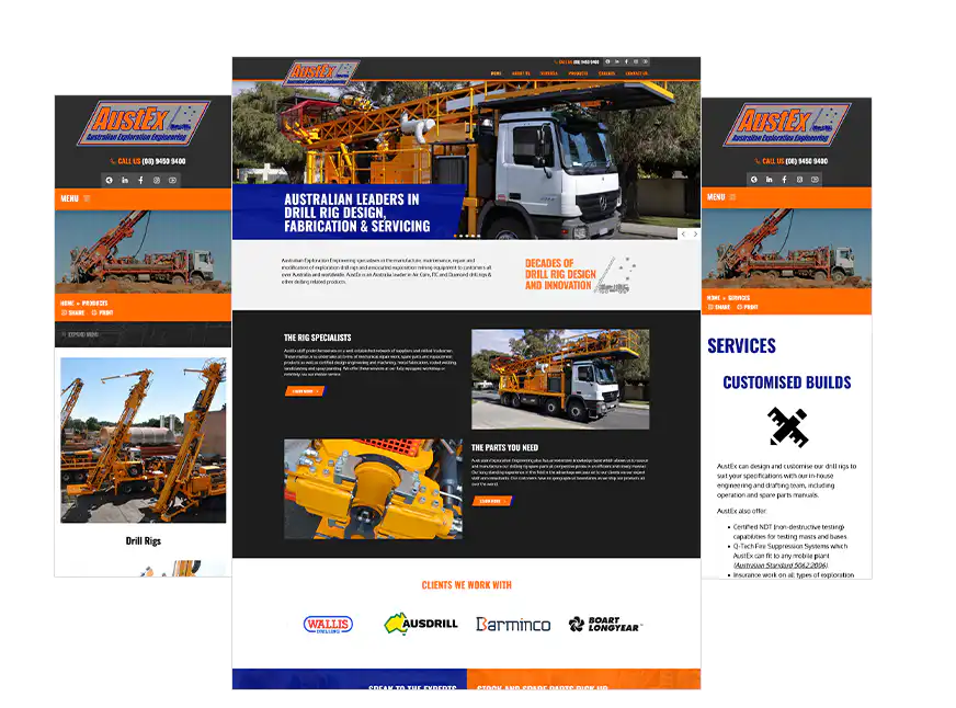 Australian Exploration Engineering web design Perth