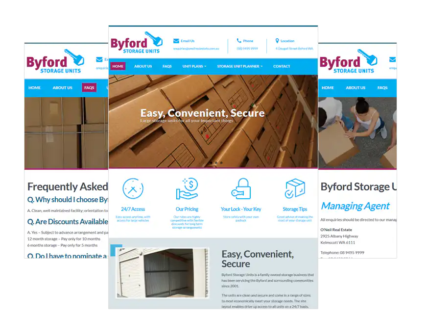 Byford Storage Units web design Perth