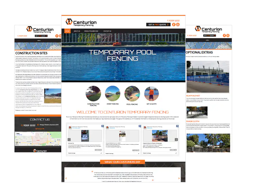 Centurion Temporary Fencing web design Perth