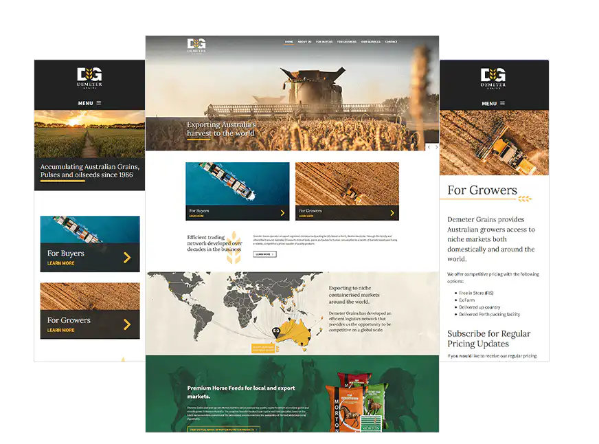 Demeter Grains web design Perth