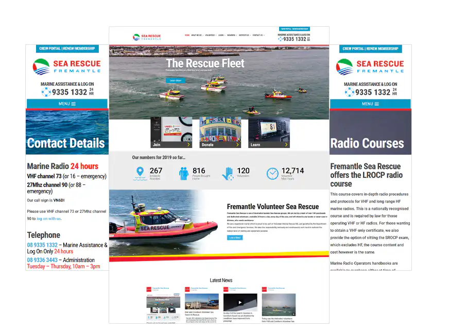 Fremantle Sea Rescue web design Perth