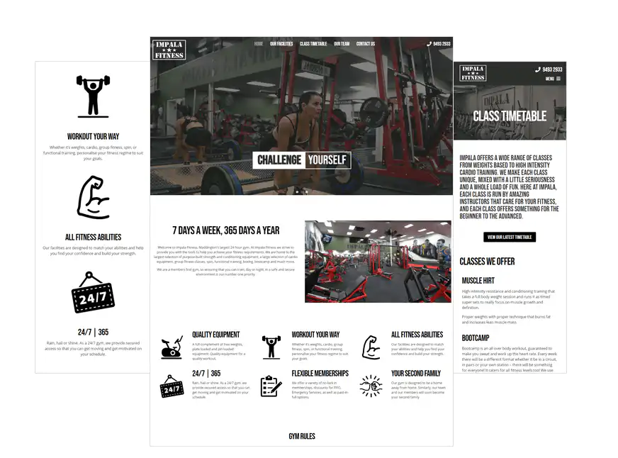 Impala Fitness web design Perth