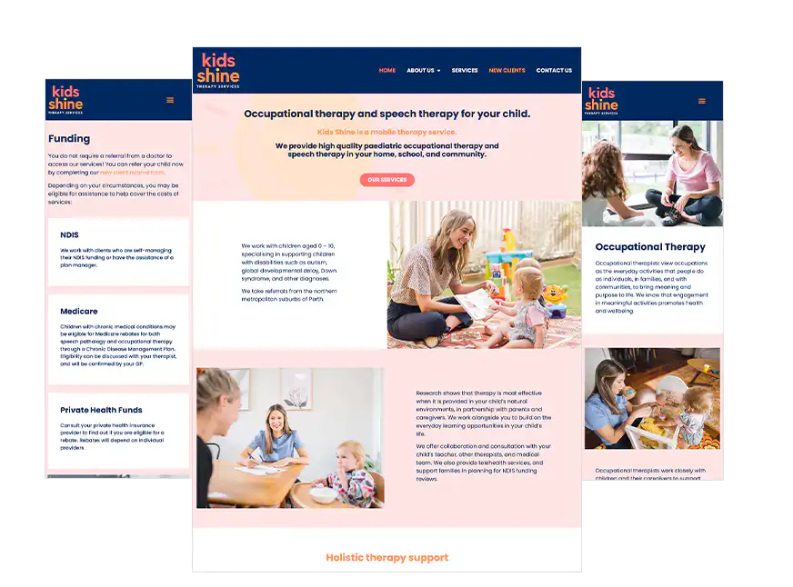 Kids Shine web design Perth