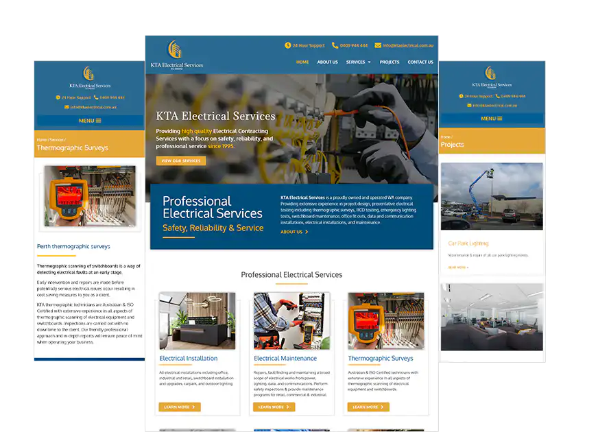 KTA Electrical web design Perth