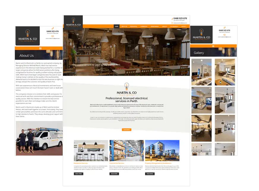 Martin Co Electrical web design Perth