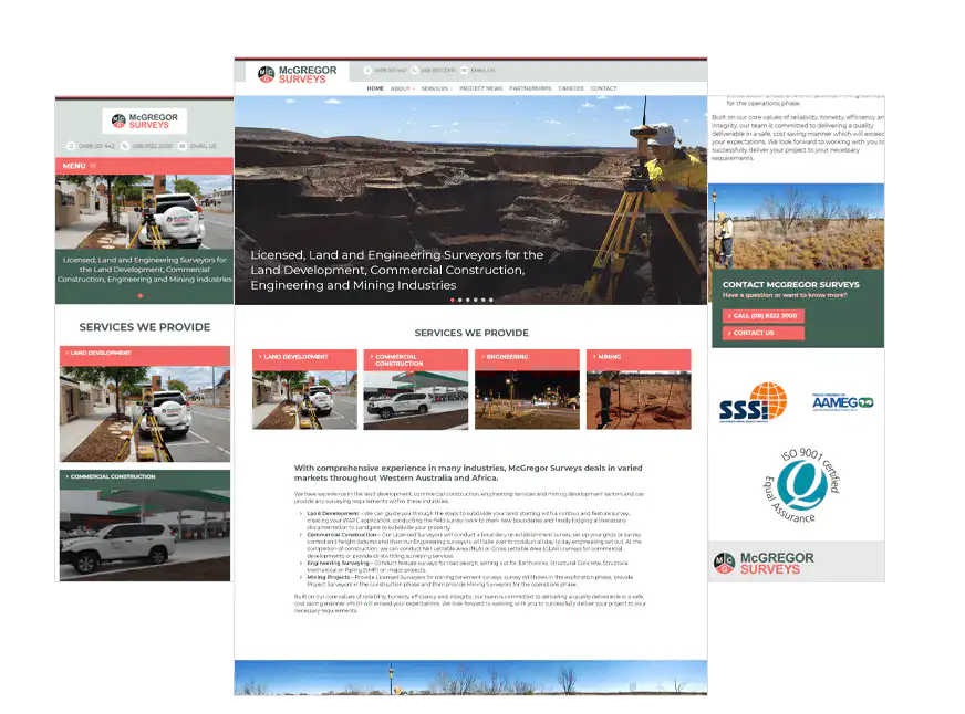 McGregor Surveys web design Perth