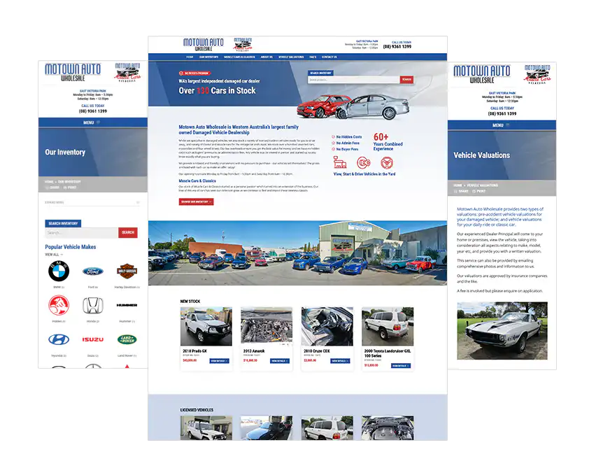 Motown Auto Wholesalers web design Perth