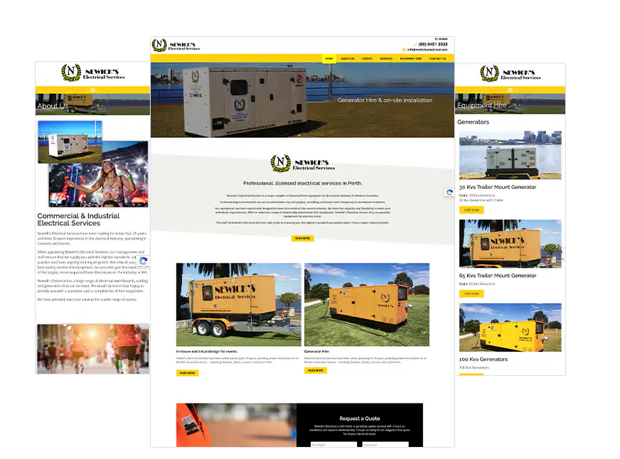 Newicks Electrical Services web design Perth