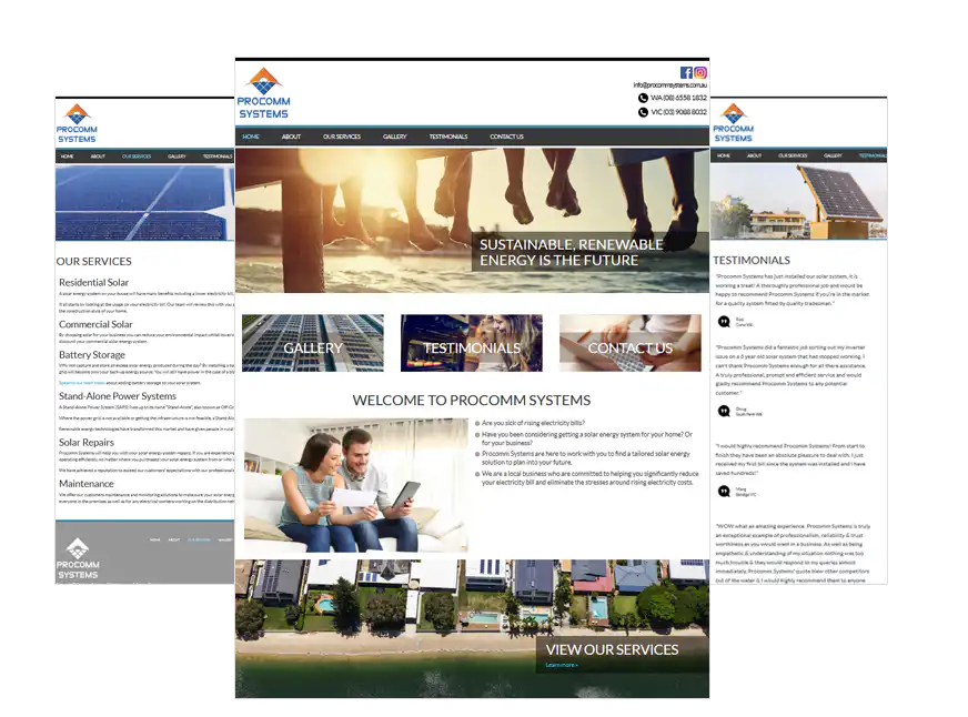 Procomm Systems web design Perth
