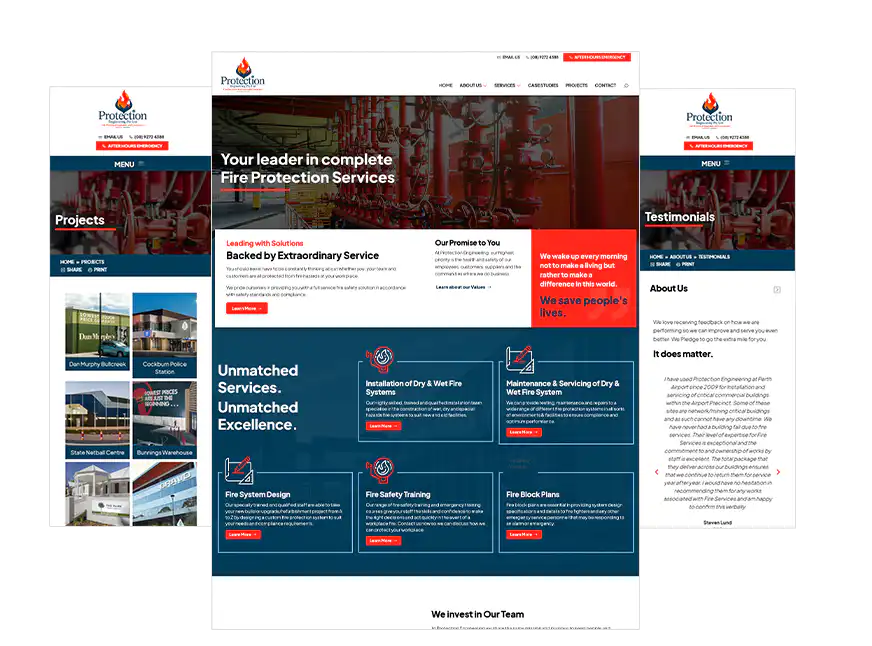 Protection Engineering web design Perth