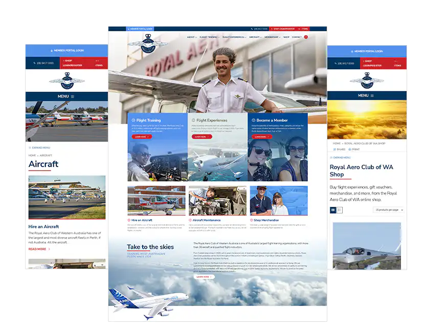 Royal Aero Club of WA web design Perth