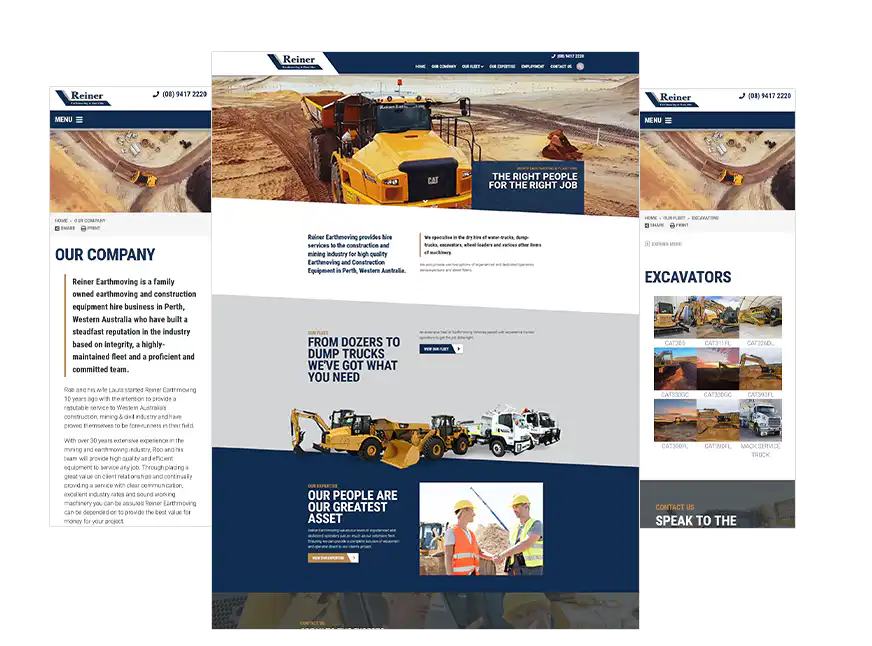 Reiner Earth Moving web design Perth