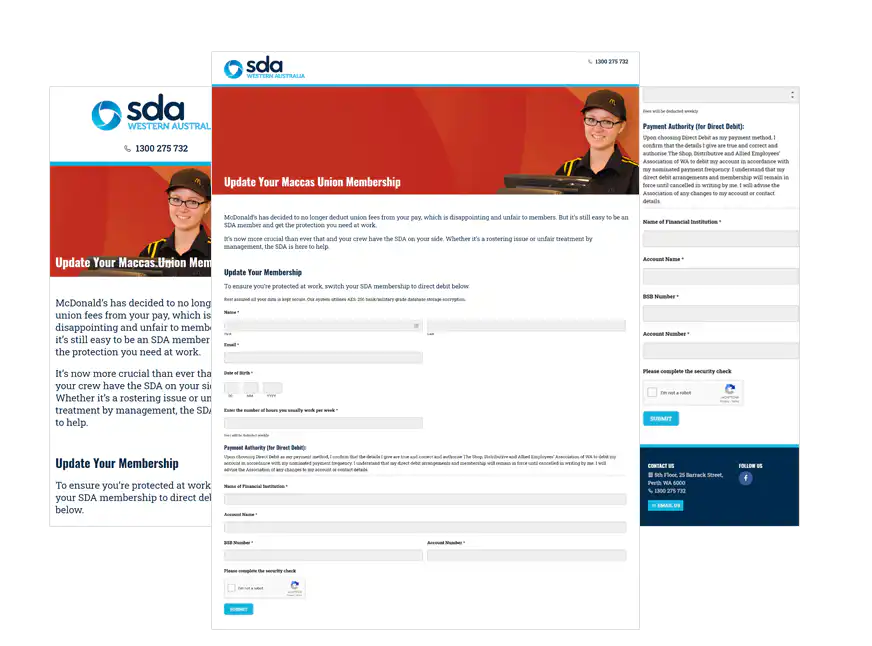 SDA McDonalds web design Perth