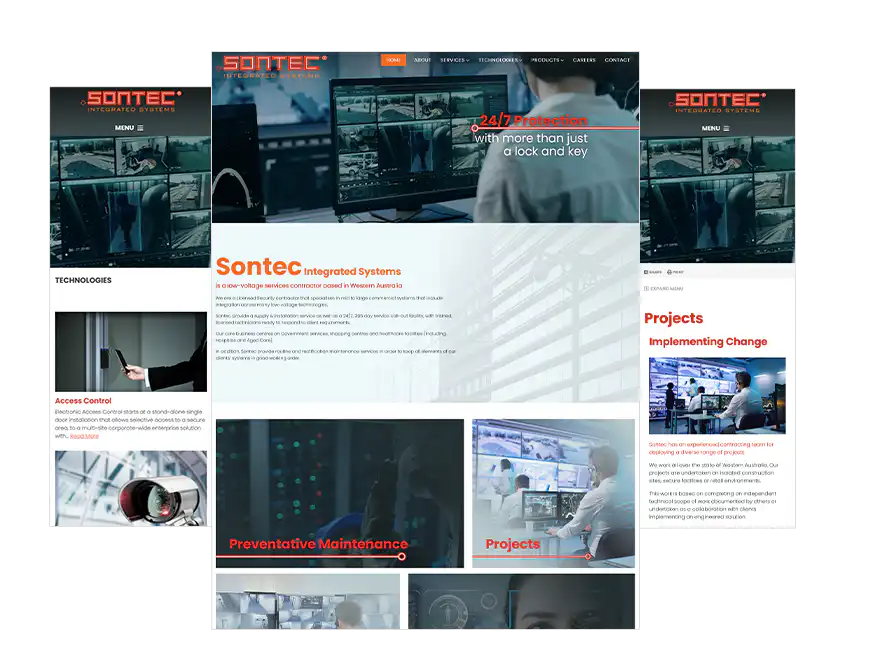 Sontec Integrated Systems web design Perth