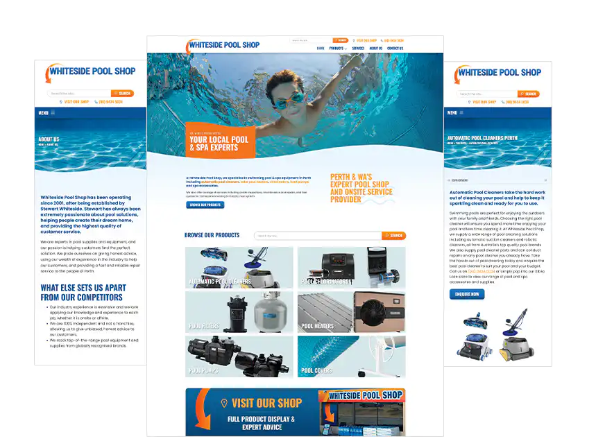 Whiteside Pool Shop web design Perth