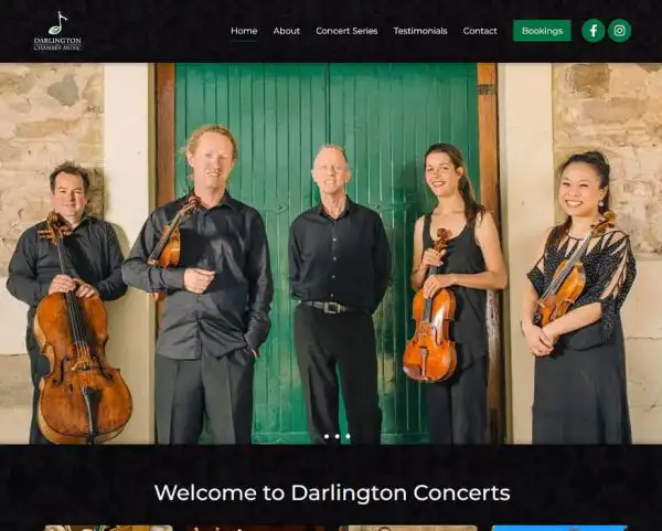 Perth website design Darlington Concerts Chamber Music