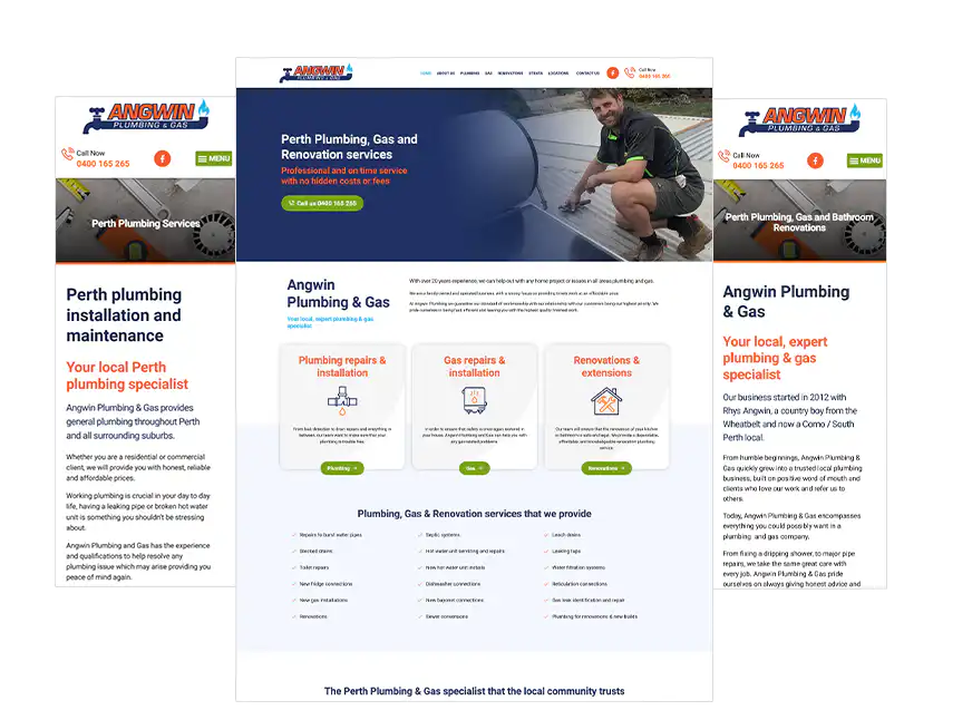 Perth web design Angwin Plumbing & Gas