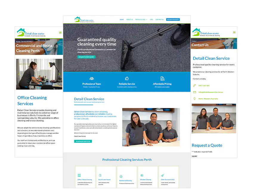 Perth website design Detail Clean Service
