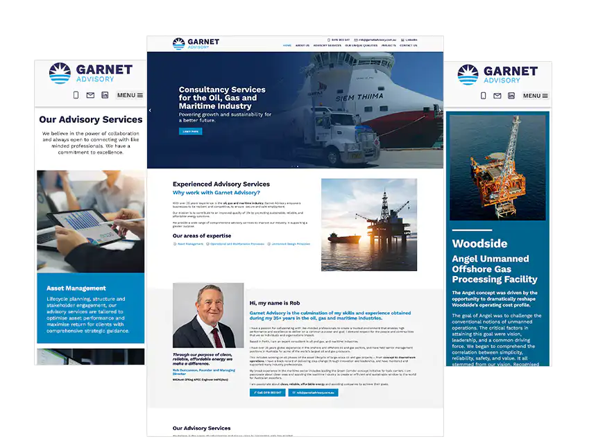 Perth website design Garnet Advisory