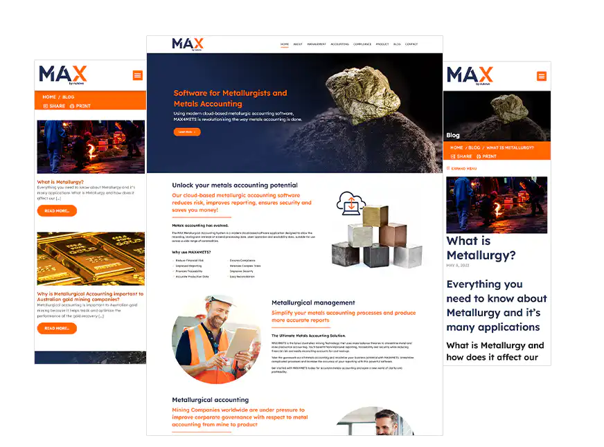 Perth website design MAX4Mets