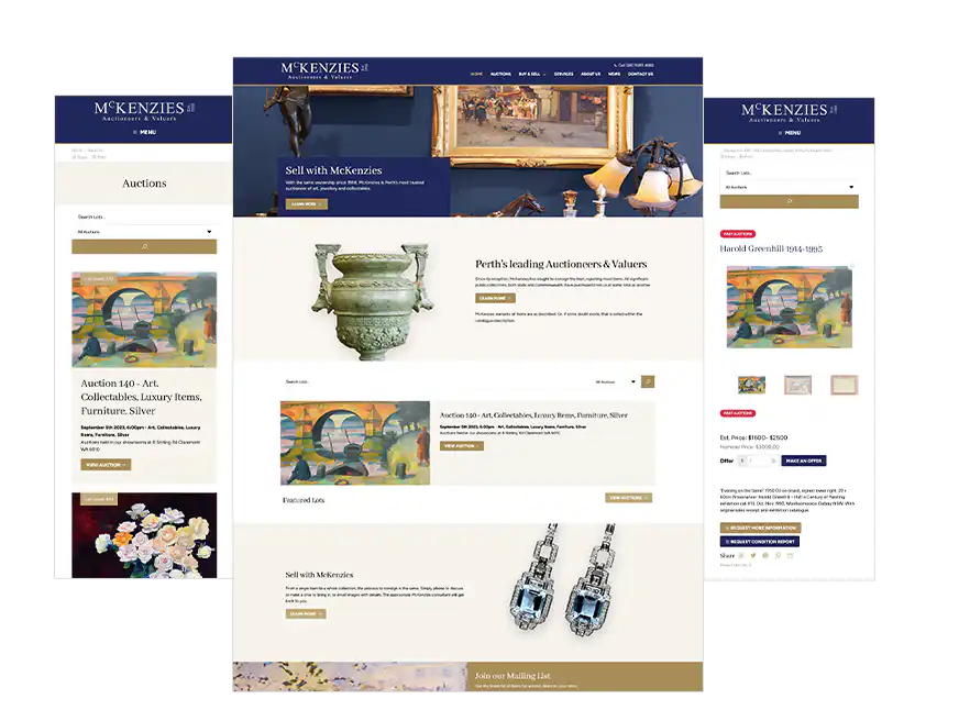 McKenzies Auctioneers & Valuers website design Perth