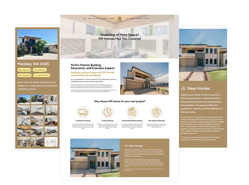 Web design Perth MP Homes