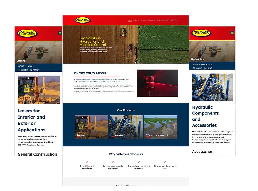 Perth web design Murray Valley Lasers